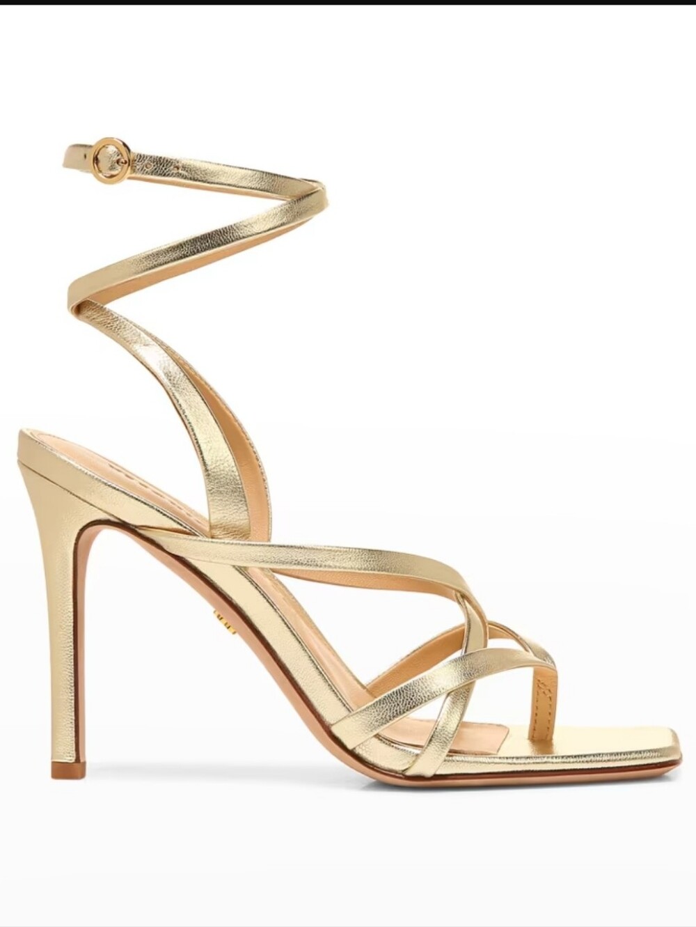 Veronica Beard Abriella Strappy Ankle-Wrap Thong Sandals Gold Women's 8